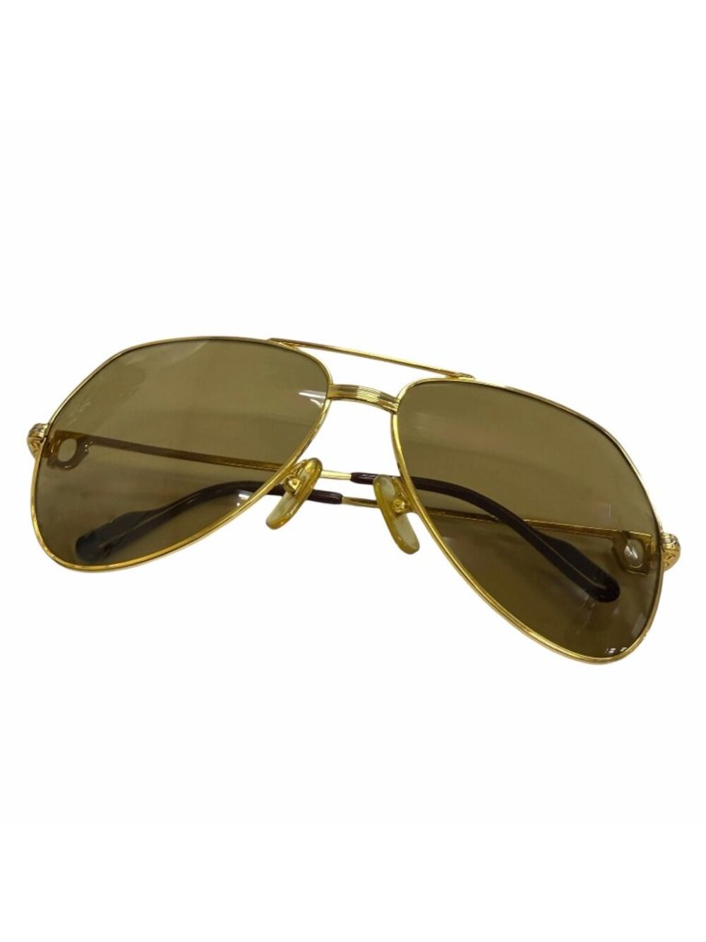 Cartier Vintage Trinity Two Bridge Teardrop Sunglasses Gold 59 14
